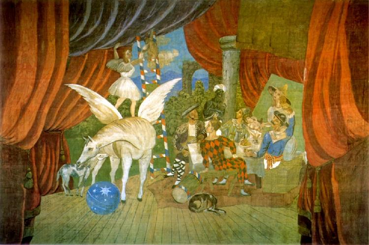 Pablo Picasso Oil Painting Curtain For The Ballet Parade